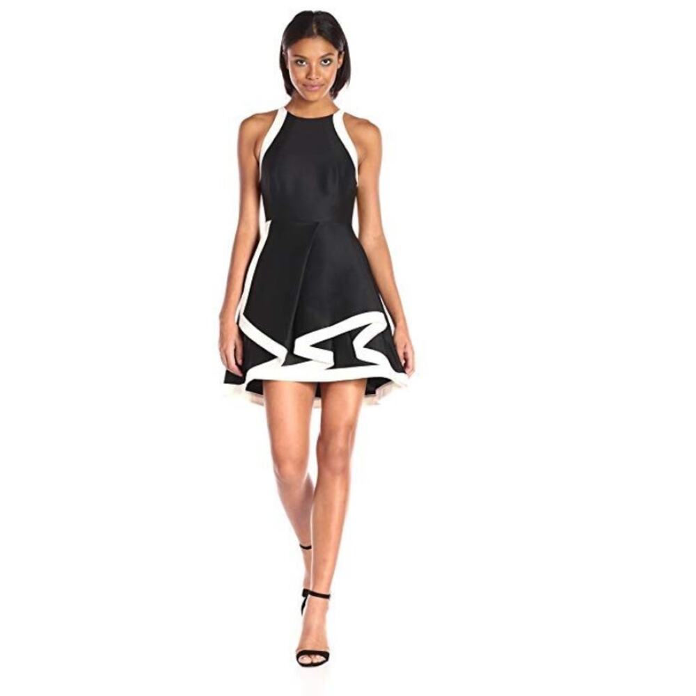 Halston Heritage Black and White Mini Dress
